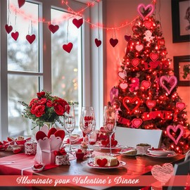 JMEXSUSS 150 luces LED rojas de Navidad para interiores y exteriores impermeables, cadena de luces rojas conectables de 18 metros con enchufe, 8 modos de luz de hadas parpadeante para decoración de