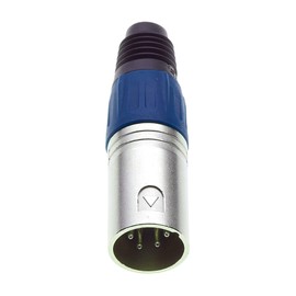 Keple 4 Pole XLR Plug, Blue - Male Audio Mic Microphone DMX Plug Jack Plug, Nicked-Plated Adapter, Metal Construction Connector With Plastic Housing