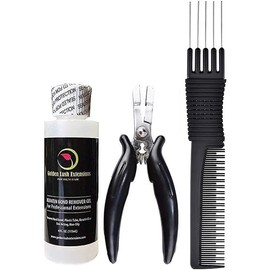 Hair Extension Removal Kit, Keratin Bond Remover Gel, Extension Pliers and Comb Set, 3 Pieces