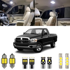 Xpismii 14 Piece 6000K White Ram Interior LED Light Kit Package Replacement for Dodge Ram 1500 2500 3500 Pickup 2003 2004 2005 2006 2007 2008, with Placement Diagram and Install Tool