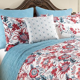 C&F Home Colonial Williamsburg Adrienne Floral Botanical Paisley Traditional Everyday Jacobean Full/Queen Quilt 100% Cotton Lightweight Machine Washable Reversible Bedspread Coverlet Full/Queen Red