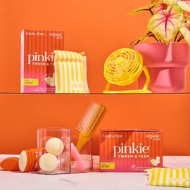 Pinkie Period Starter Pads - Designed for Smaller Underwear - Organic Cotton Topsheet Tween & Teen Pads with Wings - Chlorine Free & Fragrance Free - Teen Mini, 18 Count