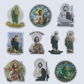 (10PCS) The St. Jude Sticker Set Honors The Patron Saint of Hopeless Cases. Waterproof Vinyl Decal Stickers Great for Secorating Laptops, Bottles or Journals, Car... 3 inches