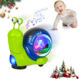 UMIKOOL DIRECT Baby Toddler Crawling Toys 6-12 Months, Musical Snail Baby Toy, Infant Crawling Tummy Time Development Toys Boy Girl Christmas Birthday Gifts