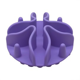 Slow Feeder Dog Bowls Insert, Silicone Dog Slow Feeder Bowl with Strong Suction Cups Perfect for Stainless Steel Glass Ceramic Dog Bowls (Purple, Medium Size)
