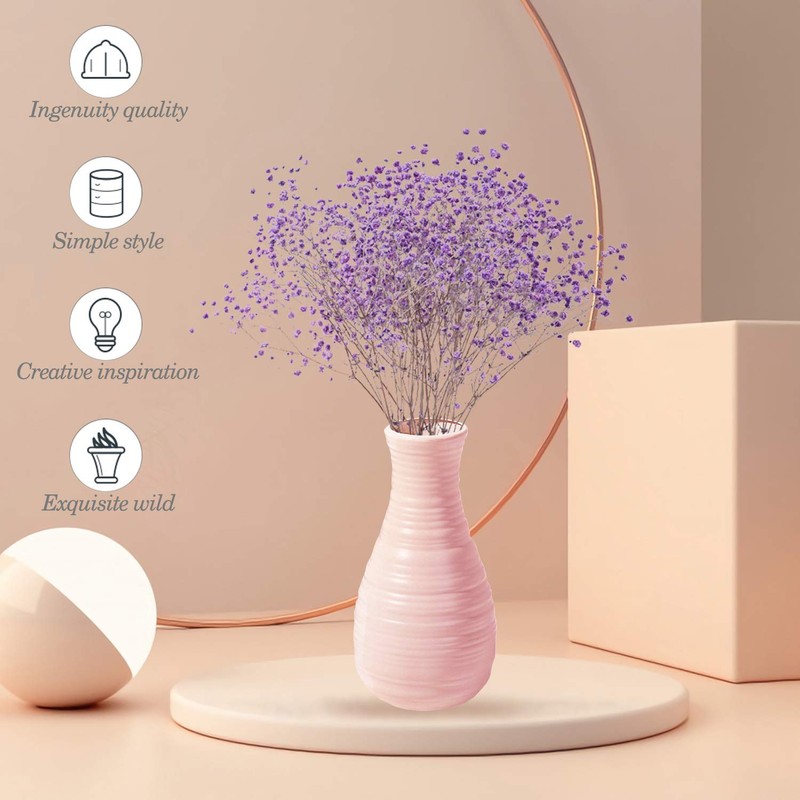 Unbreakable Vase for Flowers, Ceramic Look Plastic Vase for Home