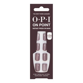 OPI OPI On Point You Don't Know Jacques! | Short Round Dark Taupe Press On Nails | With Nail Glue | Long Lasting, Reusable, Non-damaging