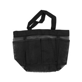 Tiardey Quickly Dry Mesh Bag Hanging Toiletry Bath Shower 8 Pockets Organizer Travel Cosmetics Portable Storage Bags for Dorm Gym Swimming Beach Spa Travel and Camping(Black)