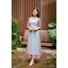 Mom and Daughter Blue HOA Matching Ao Dai Skirt Set
