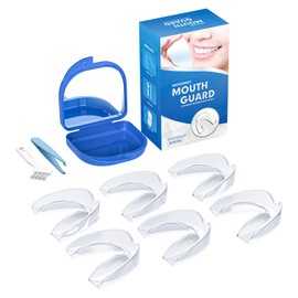 Mktoohzz Mouth Guard for Grinding Teeth at Night 6 Pack (One Size), Night Guards for Teeth Grinding, Moldable Bite Guard for Teeth Clenching Nighttime with Mirror