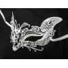 MGMB White Fox Cat Rhinestone Laser Cut Venetian Mask Masquerade