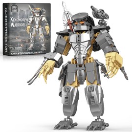 HIGH GODO Alien Mech Xenomorph Warrior Building Sets for Adult, Horror Action Figure Toy with Spears, Gifts for Boys Aged 8-14 for Birthdays Christmases Halloweens, 478 Pieces