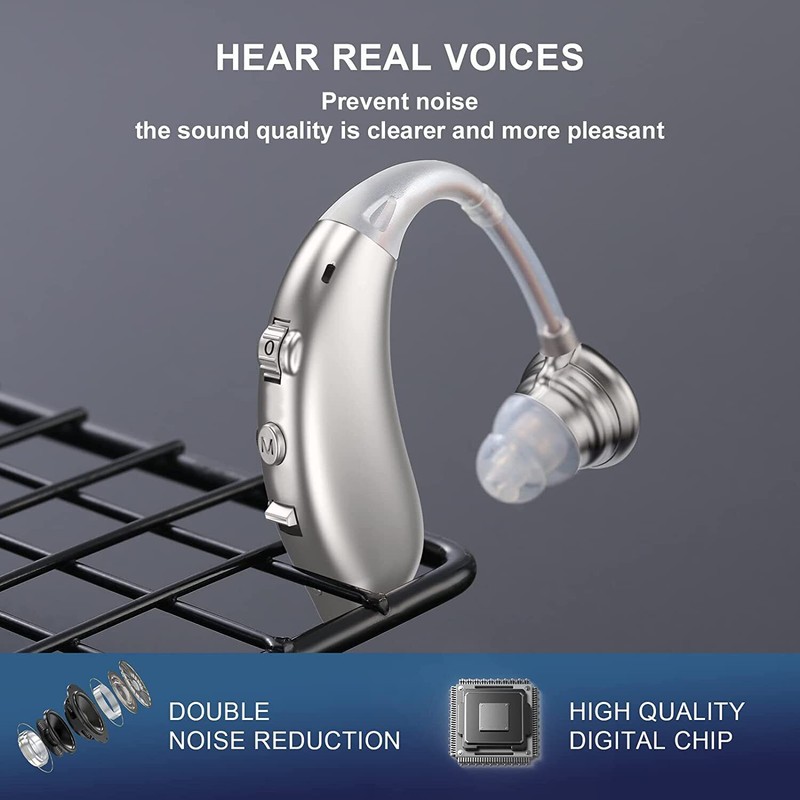 K&FCOPTEE Rechargeable Hearing Aids Seniors BTE Invisible Vioce Amplifiers Volume