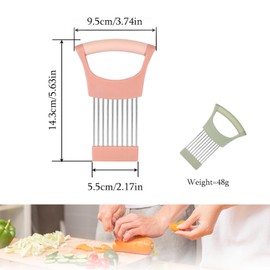 2 Pcs Onion Slicer Holder Stainless Steel Potato Slicing Fork Multi Function Vegetable Slicer Holder Handheld Slicing Helper for Slicing Cutting Carrot Tomato Potato Fruit Meat