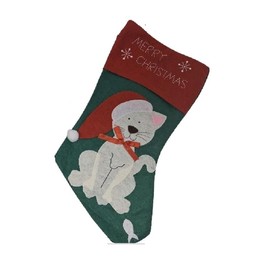 Decsee Christmas Cat Stocking, 40cm Pet Cats Christmas Stockings Paw Stocking Socks Xmas Tree Ornaments Filler