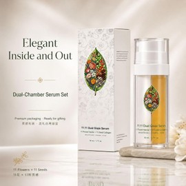 Dual Chamber Facial Serum:Natural Botanical Nourishing Skin Care Hydrating Firming Revitalizing Daily Facial Essence for All Skin Types Portable Skin Moisturizing Care Liquid,1.76 fl.oz (1Pcs)