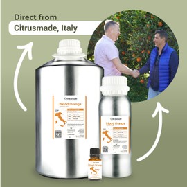 Nature Packaged Blood Orange Essential Oil - Direct from Citrusmade in Sicily - Pure Essential Oil for Diffusers and Aromatherapy - Pure Cold-Pressed | 100% Pure Therapeutic Grade (8oz)
