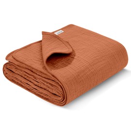 Wimist Muslin Swaddle Blankets, Swaddle Blanket for Baby Girls and Boys, Baby Essentials, Suitable for Neutral Newborns and Crib Essentials, Large 40 x 36 inches (Brick)