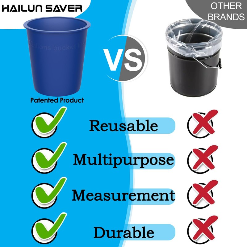 5 Gallon Bucket Liner Reusable Rubber Liner for Concrete Thinset