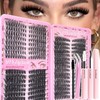 Lash Clusters Kit, Natural 560 Pcs Cluster Eyelash Extensions Kit