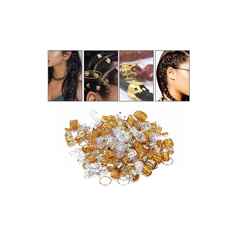 160pcs Anillos para Trenzas para el Cabello Anillo para Rastas
