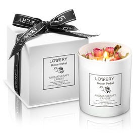 Lovery Rose Home Candle, 8oz Luxury Aromatherapy Scented Candle Gift Set,bestseller
