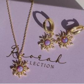 Oro Rapunzel Set Opalo Collar+pendientes+anillo+pulseras