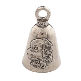 Guardian Bell RETRIEVER DOG Good Luck Bell w/Keyring & Black Velvet Gift Bag | Motorcycle Bell | Lead-Free Pewter | Good Luck Gift to Friends & Family | Bike Bell | Made in USA, Small, Silver