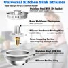 Upgraded 3 in 1 Kitchen Sink Drain Strainer Stopper, Brushed