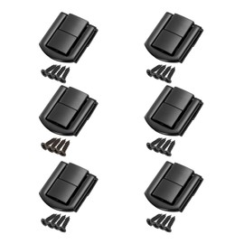 sourcing map 6pcs Toggle Catch Lock, 1" x 0.8" Hasp Lock Latch Mini Hasp Clasp with Mounting Screws for Jewelry Box Gift Box Wooden Cabinet, Dark Black