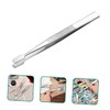 DOITOOL 10pcs Stainless Steel Stamp Tweezers Ergonomic Long Precision Tongs