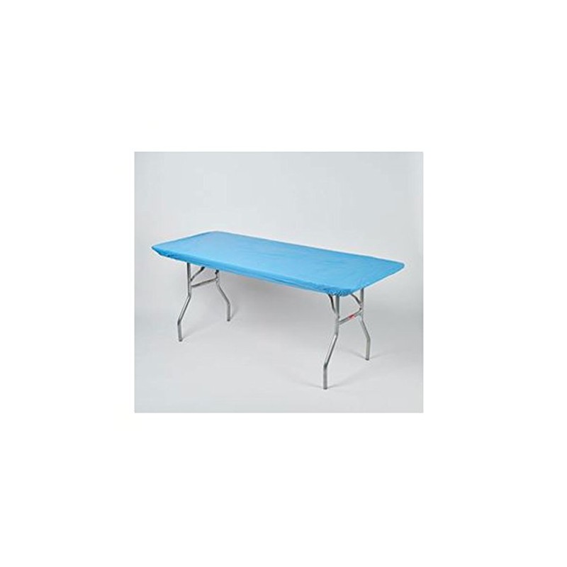 Kwik-Covers 30" x 96" Light Blue Fitted Table Cover -