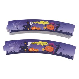 Festive Design Coffee Cup Sleeves, Adjustable and Convenient Insulation with Corrugated Paper Structure for Hot Beverages, Easy to Use Paper Hot Drink Holders, (Purple)