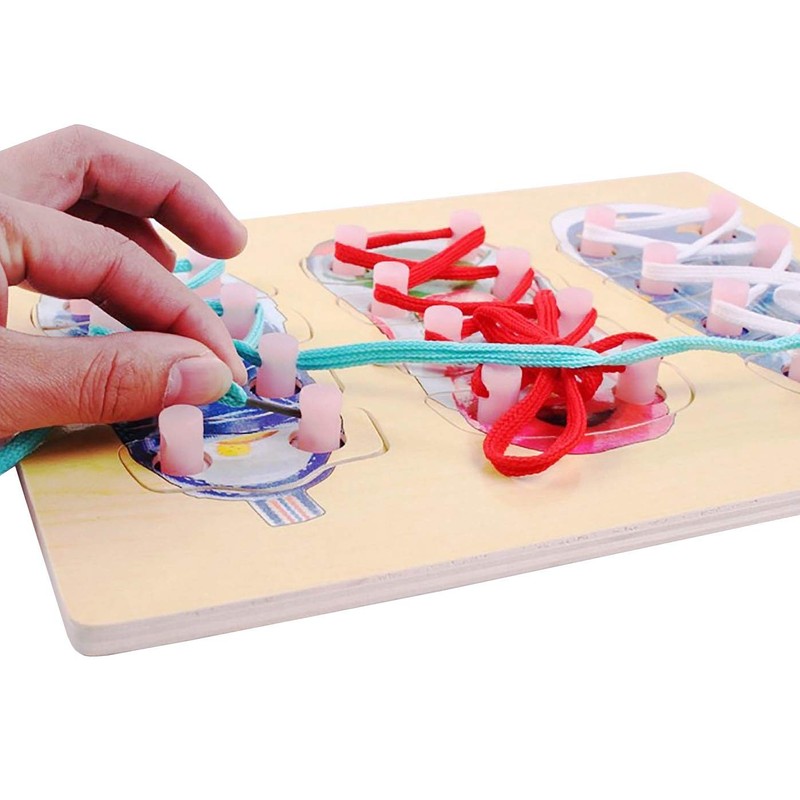 Linian Kids Shoes Tie Training Educational Toy for Boys Girls