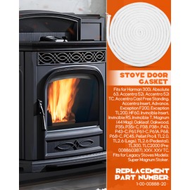 YIGUCS Door Gasket 1-00-00888-20 Fit for Harman P68 P43 P61 P35i P38 PC45 Accentra 52i, 1/2" x 20FT Fiberglass Seal Stove Gasket Rope Replacement