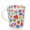 Dunoon, "Bone China"-Porzellan-Tasse, "Herz"-Design, Rauchquarz