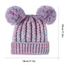 XYIYI Colorful Kids Winter Knitted Hat Girls Double Pom Beanie