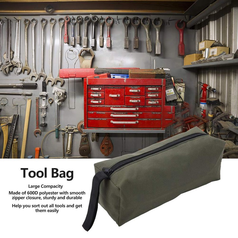 Tool Storage Bag Large Zipper Pouch 600D Polyester Waterproof Multifunctional
