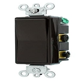 Leviton 15 Amp, 120/277 Volt, Decora Rocker 4-Way AC Quiet Switch, Residential Grade, Grounding, 5604-2, Brown