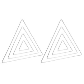 PATIKIL Dream Catcher Rings Set, 2 Set 4 Sizes Metal Triangle Shape Macrame Wreath Floral Ring Hoop for Home DIY Craft Wedding Wall Hanging Decoration, Silver