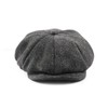 Men Women Wool Blend Newsboy Cap, 8 Panel, Herringbone Tweed,