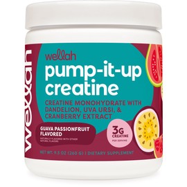 Wellah Wellah Pump-It-Up Creatine (50 Servings, Guava Passionfruit) - Creatine Monohydrate with Dandelion, Uva Ursi, & Cranberry Extract