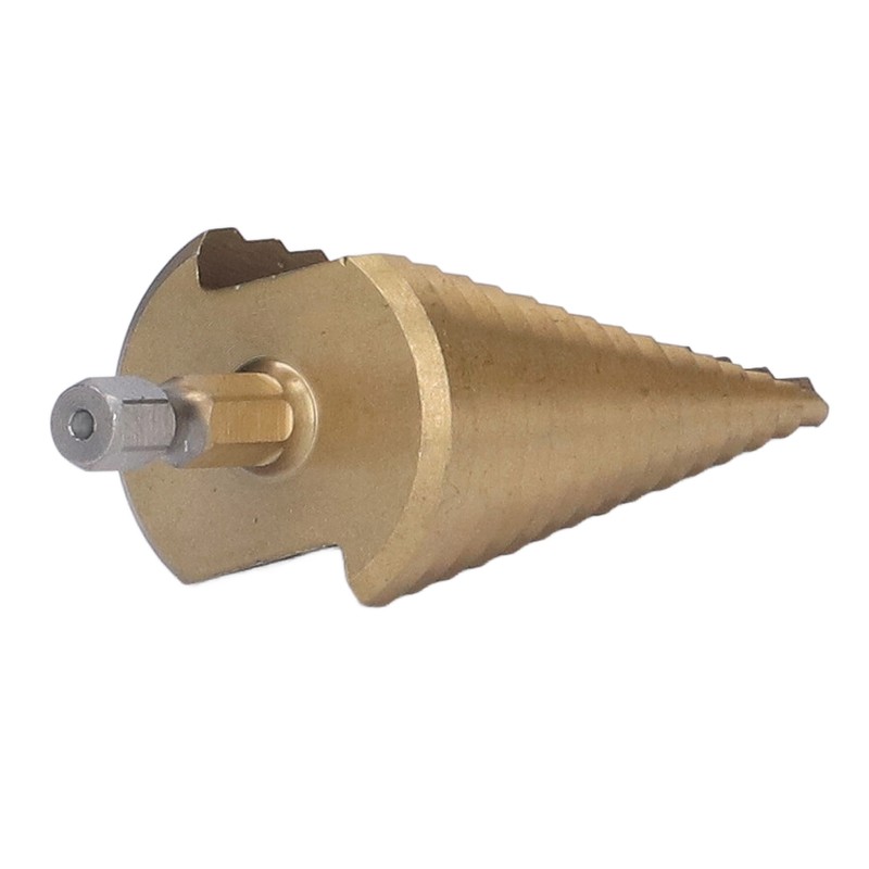3Pcs Step Drill Bit Hex Shank Straight Grooved HSS Ti
