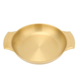 Paellera de Acero Inoxidable, Fácil Limpieza, Calentamiento Uniforme, Olla de Doble Oreja, Sartén de Fondo Plano, con Asas Dobles, para Estufas y Cocinas de Gas Domésticas (L)