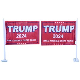 Trade Winds 12 Pack Trump 2024 MAGA Red 12""x18"" Double Sided Rough Tex Knit Nylon Car Flag