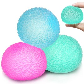 XPQKDC 3Pc Big Soft Sensory Stress Balls, Textured Memory Gel Soft Fidget Toys, Large Sensory Soft Fidget Toy for Kids/Adults, Anxiety Relief Squeeze Ball for Autism/ADHD, Party Favors Gifts.