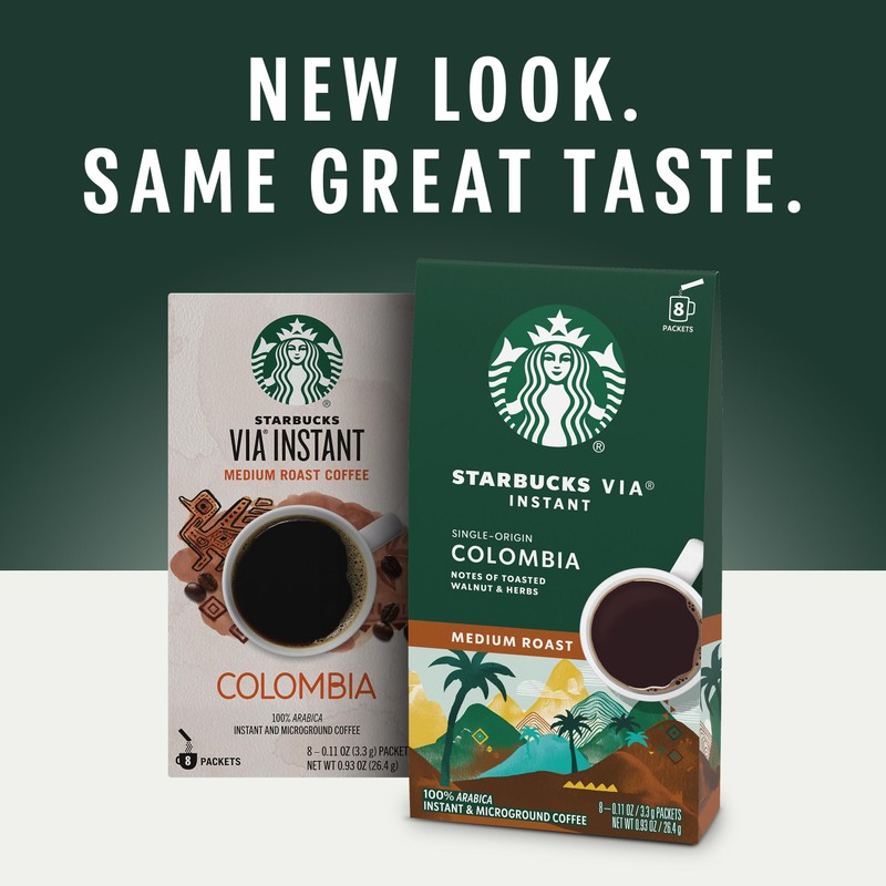 Starbucks VIA Instant Coffee, Medium Roast Coffee, Single-Origin Colombia, 100%