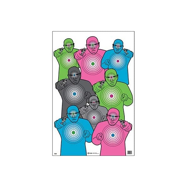 High Visibility Fluorescent in A Crowd Target, 100 Pack, Paper Targets, Shooting Targets, High Visibility Flouresecent