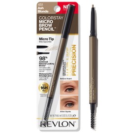 REVLON Revlon ColorStay Micro Eyebrow Pencil with Built In Spoolie Brush, Infused with Argan and Marula Oil, Waterproof, Smudgeproof, 451 Ash Blonde, 0.003 oz