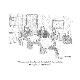 Nelson Line Studio Christmas Cartoon Card Box Deck the Halls 12 Cards / 12 Envelopes